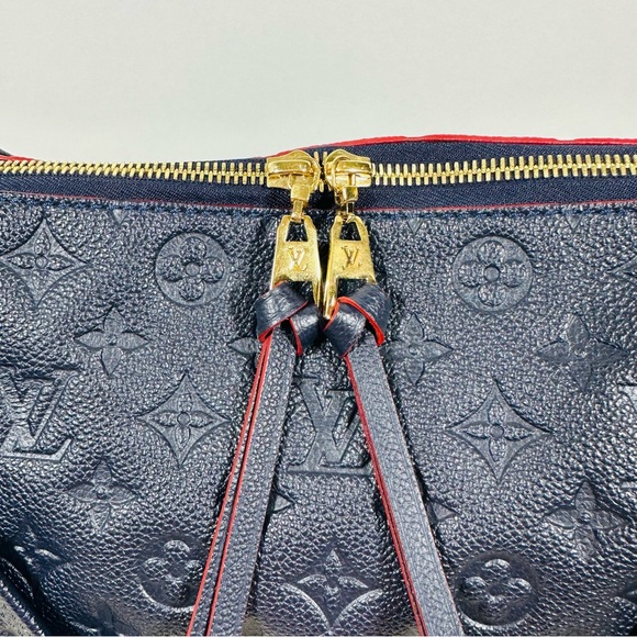 Louis Vuitton Ponthieu Handbag Monogram Empreinte Leather PM Blue Marine Rouge - Picture 2 of 16
